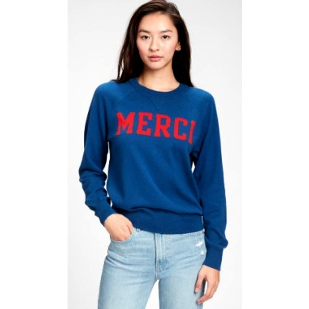 GAP MERCI Raglan Crewneck Pullover Sweater Size S (preppy minmalist)